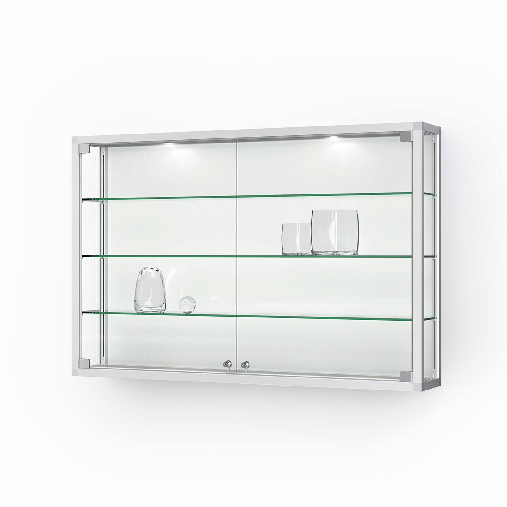 Vitrine, Glasvitrine, Schrank, Glasregal, Wandmontage