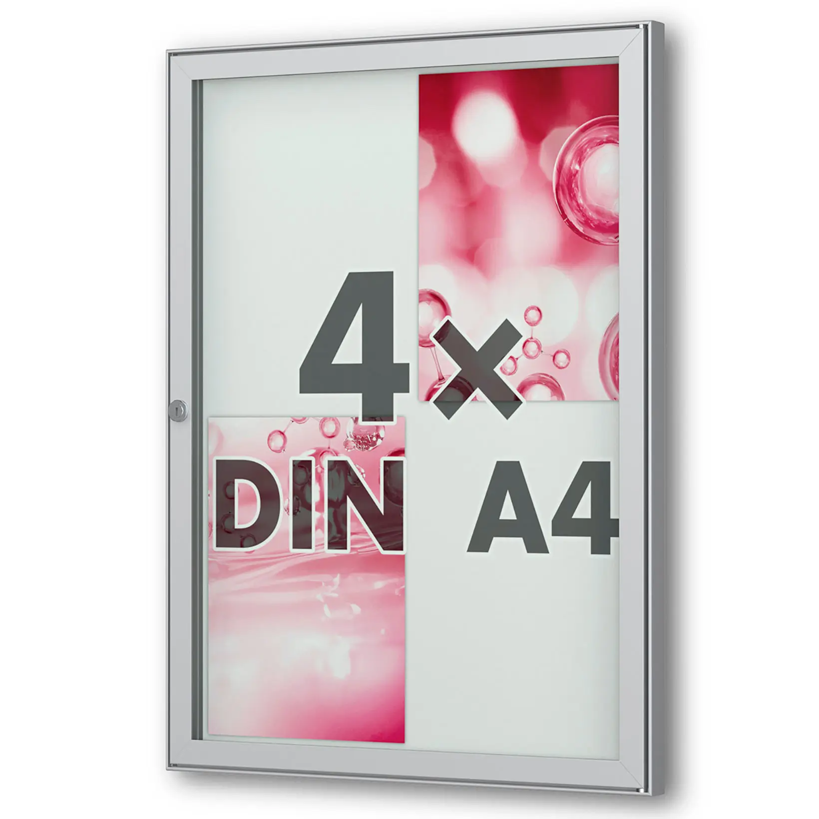 4 x DIN A4 Flachschaukasten Tesus - hoch - eckig